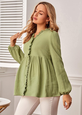 Лайм блуза для вагітних з баскою SHEIN