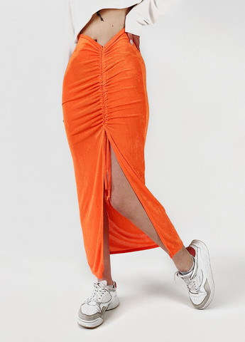 Оранжевая кэжуал однотонная юбка Boohoo