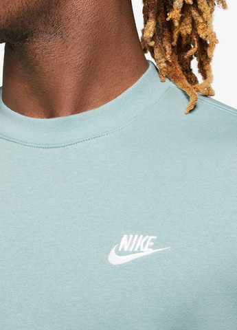 Блакитний світшот bv2662-309 Nike однотонний вишивка (319353040)