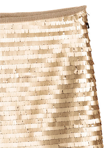 Золотистая кэжуал однотонная юбка H&M мини