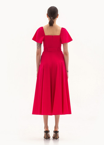 Малиновое вечернее платье в стиле ампир BGL однотонное