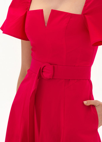 Малиновое вечернее платье в стиле ампир BGL однотонное