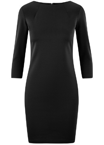 Черное кэжуал платье с длинным рукавом Oodji однотонное