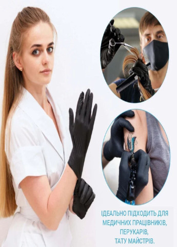 Нітрилові рукавиці SafeTouch® без пудри текстуровані розмір M 100 шт. Чорні (5.0 г) Medicom (254918318)