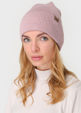 Теплая зимняя женская кашемировая шапка с отворотом без подкладки 500021 DeMari (244712935)