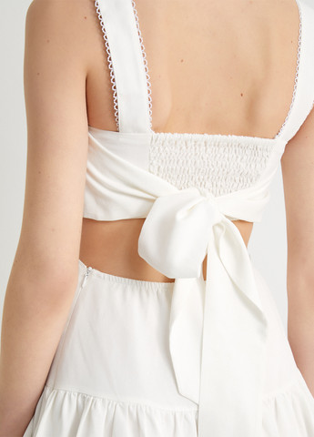 Белое кэжуал платье а-силуэт KOTON однотонное