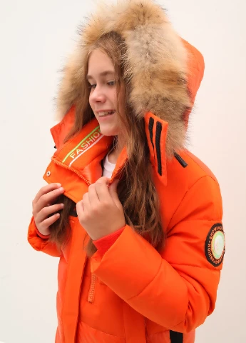 Помаранчева зимня куртка No Brand