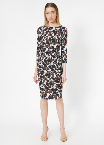 Комбинированное кэжуал платье футляр KOTON с цветочным принтом
