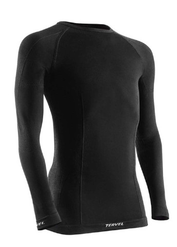 Комплект термобелья Tervel свитер + брюки однотонный чёрный спортивный
