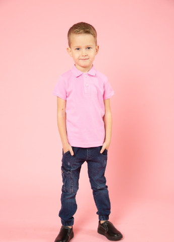 Розовая детская футболка-футболка поло детская TvoePolo однотонная