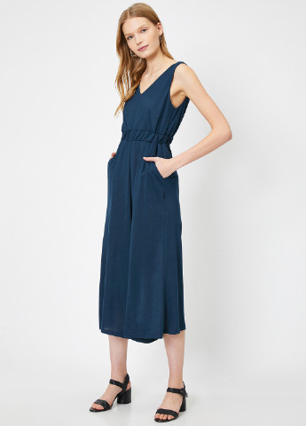 Плаття, Сукня KOTON комбінезон-брюки однотонний темно-синій кежуал модал