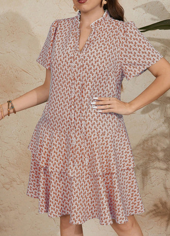 Теракотова святковий, кежуал сукня а-силует SHEIN з малюнком