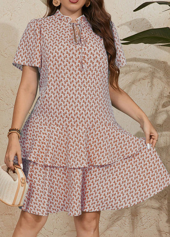 Теракотова святковий, кежуал сукня а-силует SHEIN з малюнком