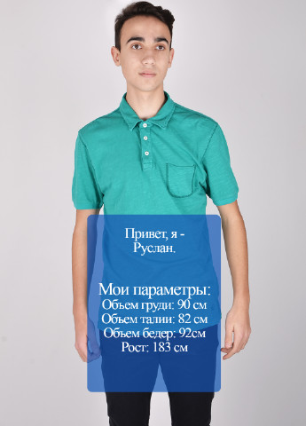 Морской волны футболка-поло для мужчин S.Oliver однотонная