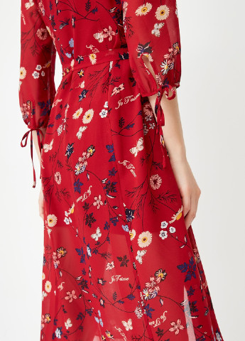 Красное кэжуал платье рубашка Only с цветочным принтом
