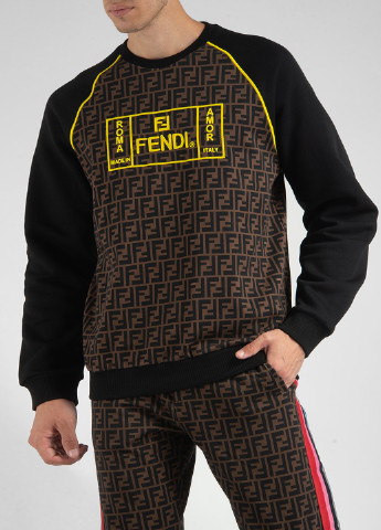 Свитшот Fendi - крой надпись коричневый кэжуал - (198325265)