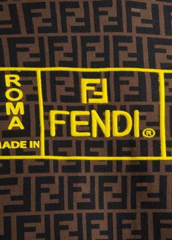 Свитшот Fendi - крой надпись коричневый кэжуал - (198325265)