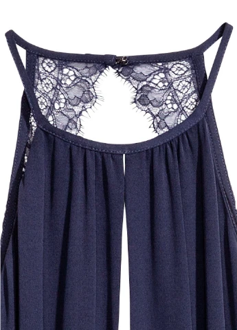 Темно-синее кэжуал платье H&M однотонное