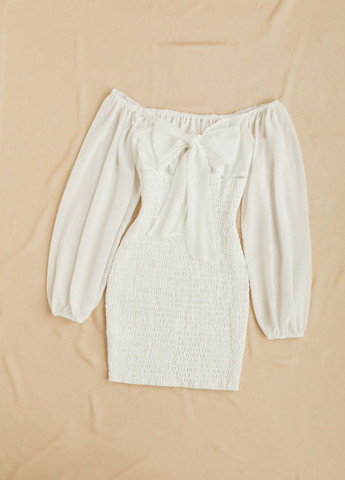 Білий кежуал сукня з відкритими плечима, футляр SHEIN однотонна