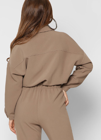 Комбінезон брючний Carica однотонний коричневий кежуал костюмна