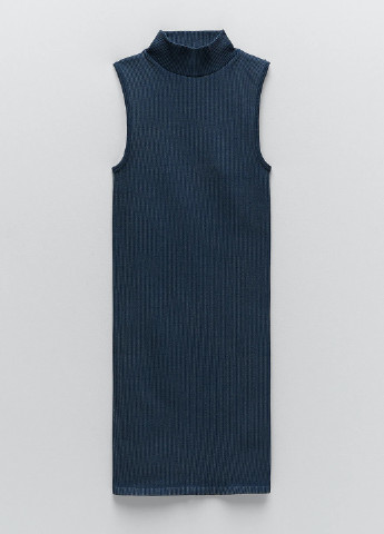 Темно-синя кежуал сукня сукня-водолазка Zara однотонна