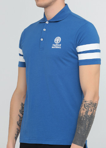 Светло-синяя футболка-поло для мужчин Franklin & Marshall с логотипом
