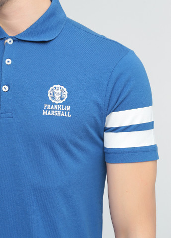 Светло-синяя футболка-поло для мужчин Franklin & Marshall с логотипом