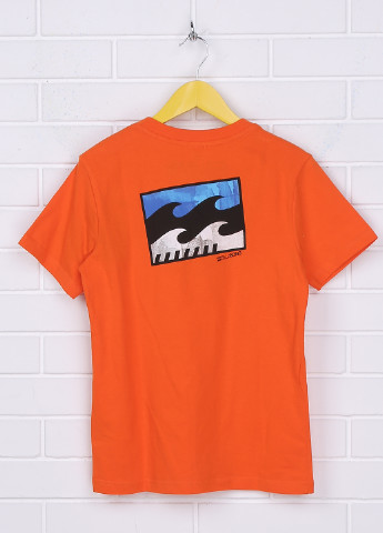 Оранжевая летняя футболка с коротким рукавом Billabong