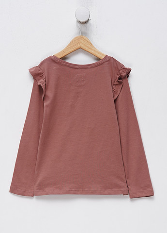 Розово-коричневый демисезонный кэжуал лонгслив C&A однотонный