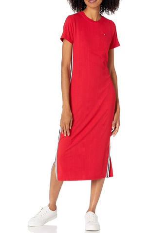 Червона кежуал, спортивна сукня сукня-футболка Tommy Hilfiger однотонна
