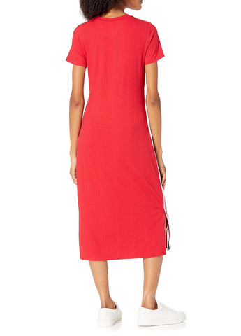 Красное кэжуал, спортивное платье платье-футболка Tommy Hilfiger однотонное