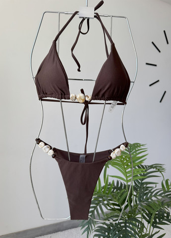 Коричневий літній купальник (ліф, трусики) роздільний NOVA VEGA