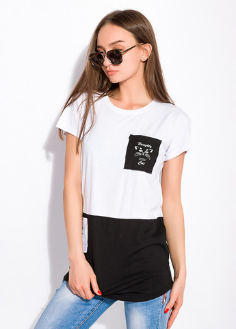 Чорно-біла літня футболка Time of Style