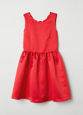 Красное атласное платье H&M (251225024)
