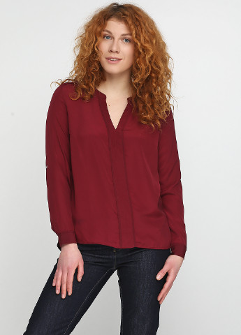Бордовая демисезонная блуза с длинным рукавом Esmara