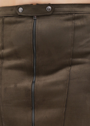 Оливковая (хаки) кэжуал однотонная юбка Comma