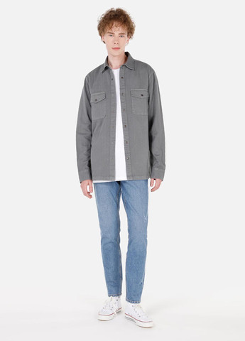 Серая кэжуал рубашка однотонная Colin's