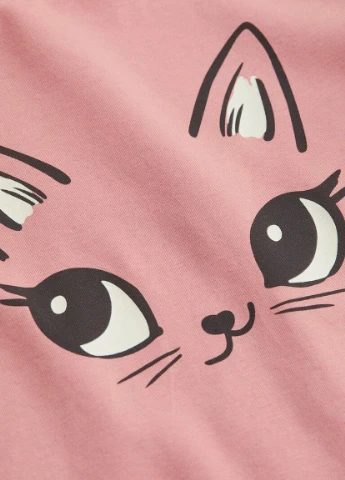 Лонгслів,рожевий з принтом, H&M (256503113)