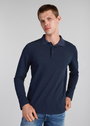 Темно-синяя футболка-поло для мужчин Promin меланжевая