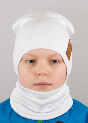 Дитяча шапка з хомутом КАНТА "Лапка" розмір 48-52 білий (OC-558) Канта (222439490)