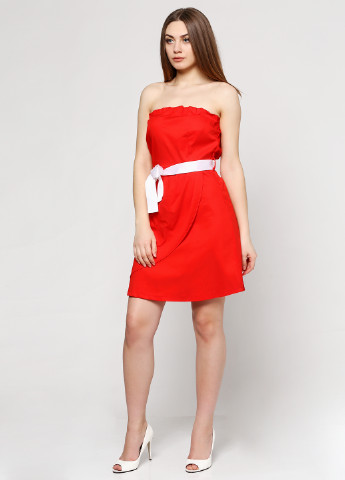 Красное кэжуал платье S3SS однотонное