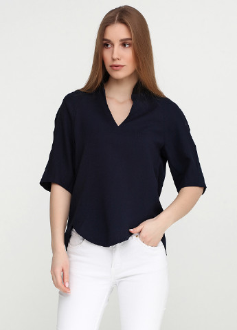 Темно-синяя летняя блуза Cos