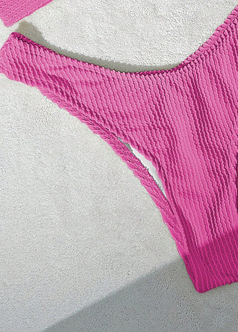 Розовый летний купальник (лиф, трусики) раздельный, бандо SHEIN