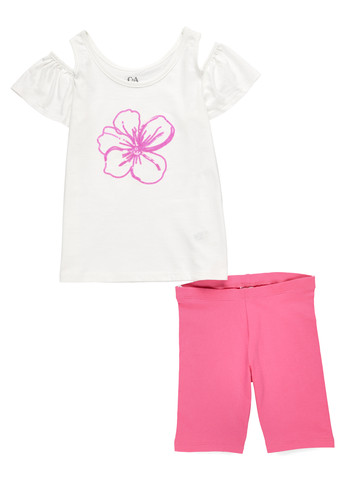 Рожевий літній комплект (футболка, шорти) C&A