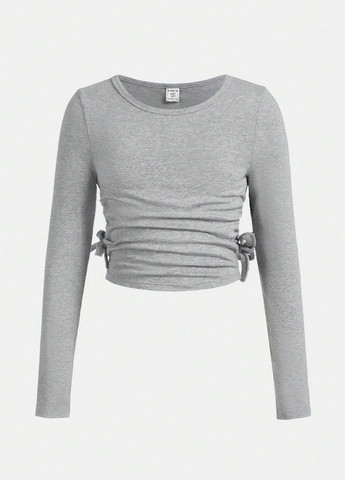 Разноцветный демисезонный кэжуал лонгслив SHEIN однотонный