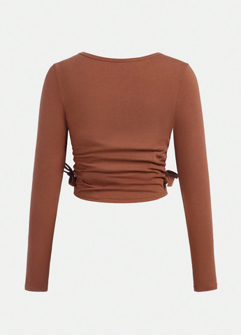 Разноцветный демисезонный кэжуал лонгслив SHEIN однотонный