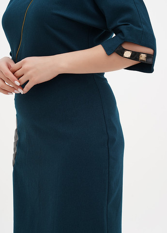 Темно-зелена кежуал сукня футляр Sassofono однотонна