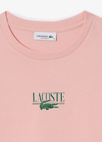 Светло-розовая летняя футболка Lacoste