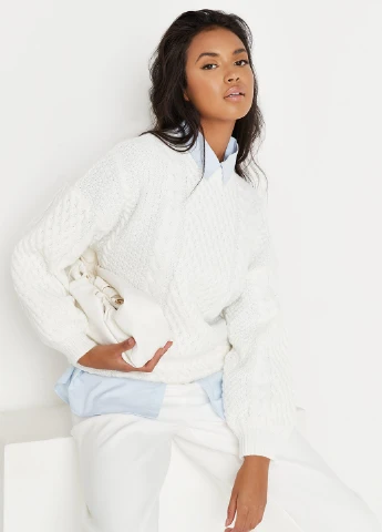Білий зимовий светр джемпер Missguided
