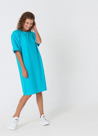 Голубое кэжуал платье Vovk однотонное